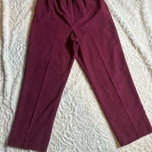 Alfred Dunner Burgundy Pull On Pants Size 14 Comfort Waist